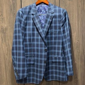 Men’s Blue Plaid Sport Coat